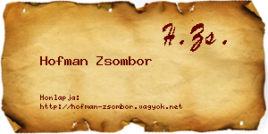 Hofman Zsombor névjegykártya